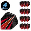 4 Flight Sets (12 Stk) Standard Vision Ultra 2 schwarz/rot