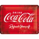 Blechschild - Coca Cola - Refresh Yourself - 15 x 20 cm