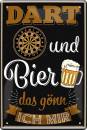 Blechschild - Dart und Bier...das gönn ich mir! - 20 x 30 cm