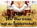 Hänge Blechschild Wer Bier trinkt hilft der Landwirtschaft